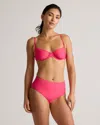 Quince Women's Italian Demi Bikini Top In Hibiscus