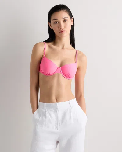 Quince Women's Italian Demi Bikini Top In Pink