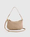 Quince Women's Italian Handwoven Leather Mini Shoulder Bag In Taupe