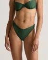 Quince Women's Italian High-leg Bikini Bottom In Palm