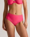 Quince Women's Italian High-rise Bikini Bottom In Hibiscus