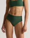 Quince Women's Italian High-rise Bikini Bottom In Palm