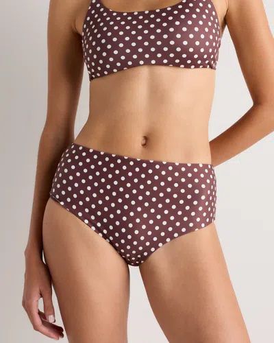 Quince Women's Italian High-rise Bikini Bottom In Brown