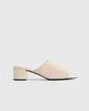 Quince Women's Italian Leather & Eco Knit Heeled Mule In Almond