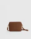 Quince Women's Italian Leather & Raffia Crossbody In Mocha