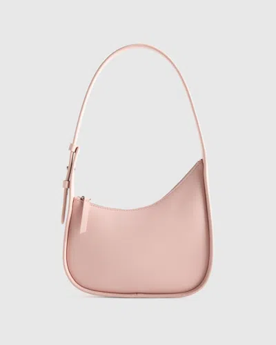 Quince Women's Italian Leather Asymmetrical Mini Shoulder Bag In Pink