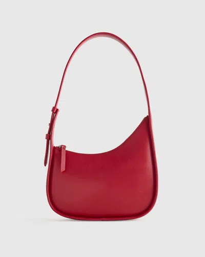 Quince Women's Italian Leather Asymmetrical Mini Shoulder Bag In Red