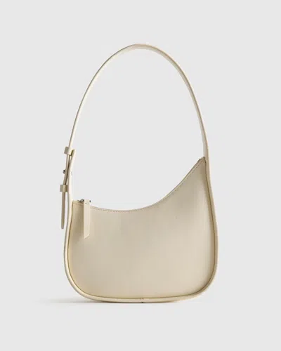 Quince Women's Italian Leather Asymmetrical Mini Shoulder Bag In White