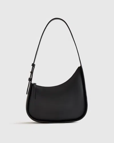 Quince Women's Italian Leather Asymmetrical Shoulder Bag In Black