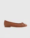 Quince Women's Italian Leather Bow Ballet Flat In Cognac