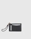 Quince Women's Italian Leather Card Case Wristlet In Black