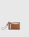 Quince Women's Italian Leather Card Case Wristlet In Cognac