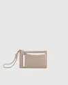 Quince Women's Italian Leather Card Case Wristlet In Taupe