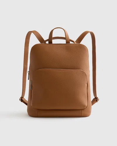 Quince Women's Italian Leather Convertible Backpack In Cognac