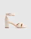 Shop Quince Women's Italian Leather Crisscross Block Heel Sandal In Almond Suede