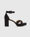 Quince Women's Italian Leather Crisscross Platform Sandal In Black Suede