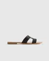Quince Women's Italian Leather Cutout Slide Sandal In Black