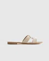 Quince Women's Italian Leather Cutout Slide Sandal In Bone