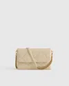 Quince Women's Italian Leather Diamond Quilted Wallet Crossbody In Cream