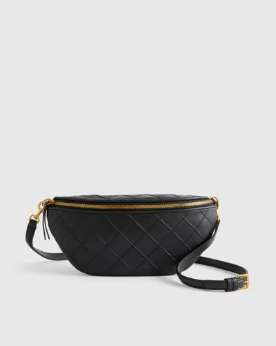 Quince Women's Italian Leather Diamond Stitch Sling In Black