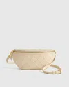 Quince Women's Italian Leather Diamond Stitch Sling In Cream