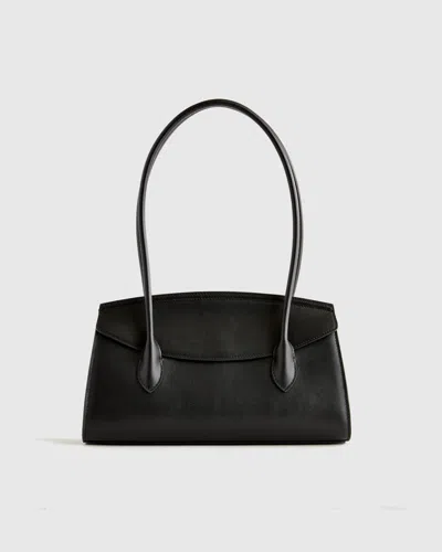 Quince Women's Italian Leather Double Strap Shoulder Bag In Black