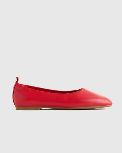 Quince Women's Italian Leather Glove Ballet Flat In Red