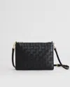 Quince Women's Italian Leather Handwoven Convertible Crossbody In Black