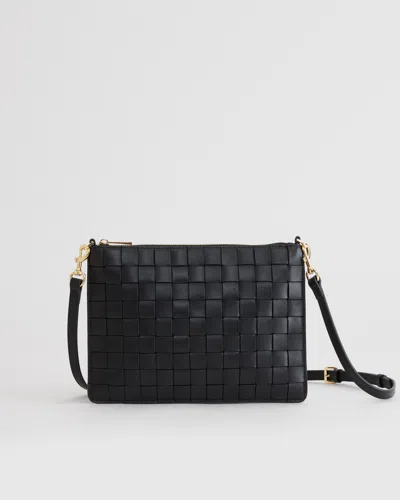 Quince Women's Italian Leather Handwoven Convertible Crossbody In Black