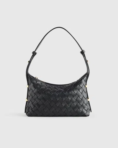 Quince Women's Italian Leather Handwoven Mini Bag In Black