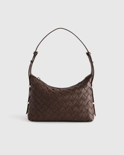 Quince Women's Italian Leather Handwoven Mini Bag In Brown