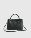 Quince Women's Italian Leather Handwoven Mini Satchel