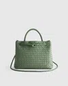 Quince Women's Italian Leather Handwoven Satchel