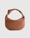 Quince Women's Italian Leather Handwoven Slouchy Shoulder Bag In Cognac