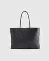 Quince Women's Italian Leather Handwoven Tote In Black
