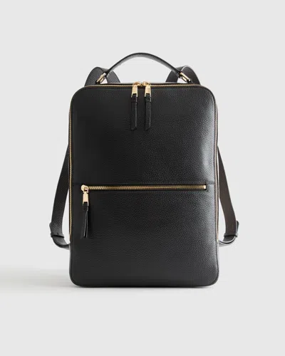 Quince Women's Italian Leather Laptop Backpack In Black