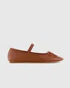 Quince Women's Italian Leather Mary-jane Ballet Flat In Cognac
