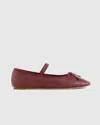 Quince Women's Italian Leather Mary-jane Ballet Flat In Merlot