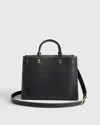 Quince Women's Italian Leather Medium Convertible Satchel In Black