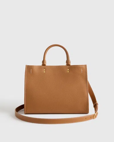 Quince Women's Italian Leather Medium Convertible Satchel In Cognac
