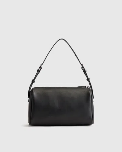 Quince Women's Italian Leather Mini Barrel Shoulder Bag In Black