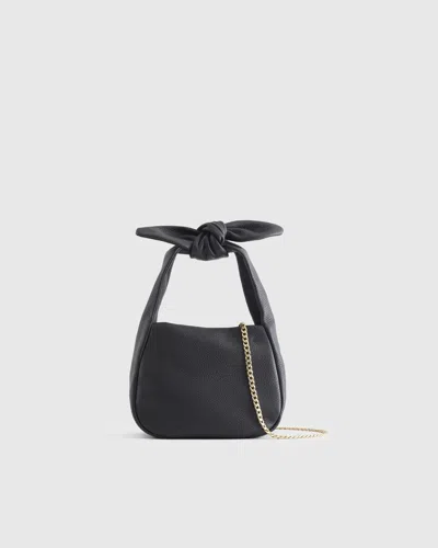 Quince Women's Italian Leather Mini Bow Bag In Black