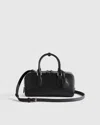 Quince Women's Italian Leather Mini Bowler Crossbody Satchel In Black