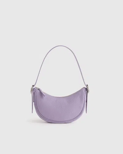 Quince Women's Italian Leather Mini Crescent Shoulder Bag In Purple