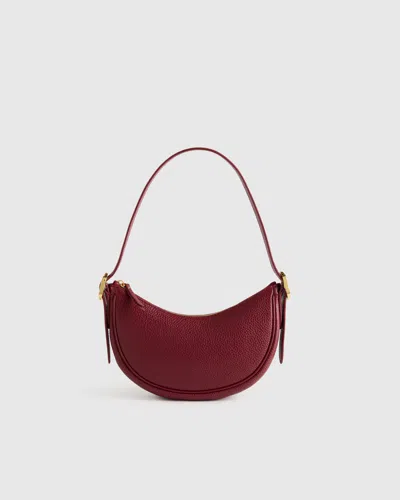 Quince Women's Italian Leather Mini Crescent Shoulder Bag In Red