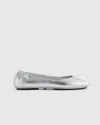 Quince Women's Italian Leather On-the-go Ballet Flat In Silver