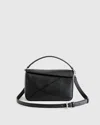 Quince Women's Italian Leather Patchwork Crossbody In Black