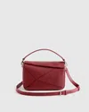 Quince Women's Italian Leather Patchwork Crossbody In Burgundy