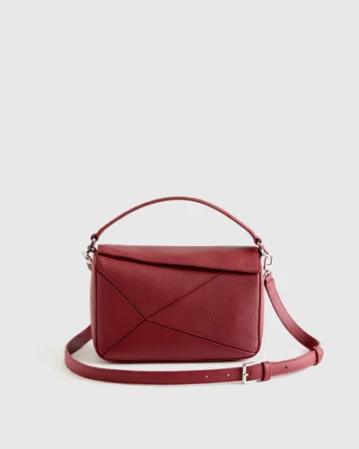 Quince Women's Italian Leather Patchwork Crossbody In Burgundy