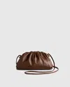 Quince Women's Italian Leather Pouch Crossbody Clutch In Dark Brown